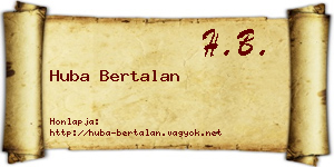 Huba Bertalan névjegykártya
